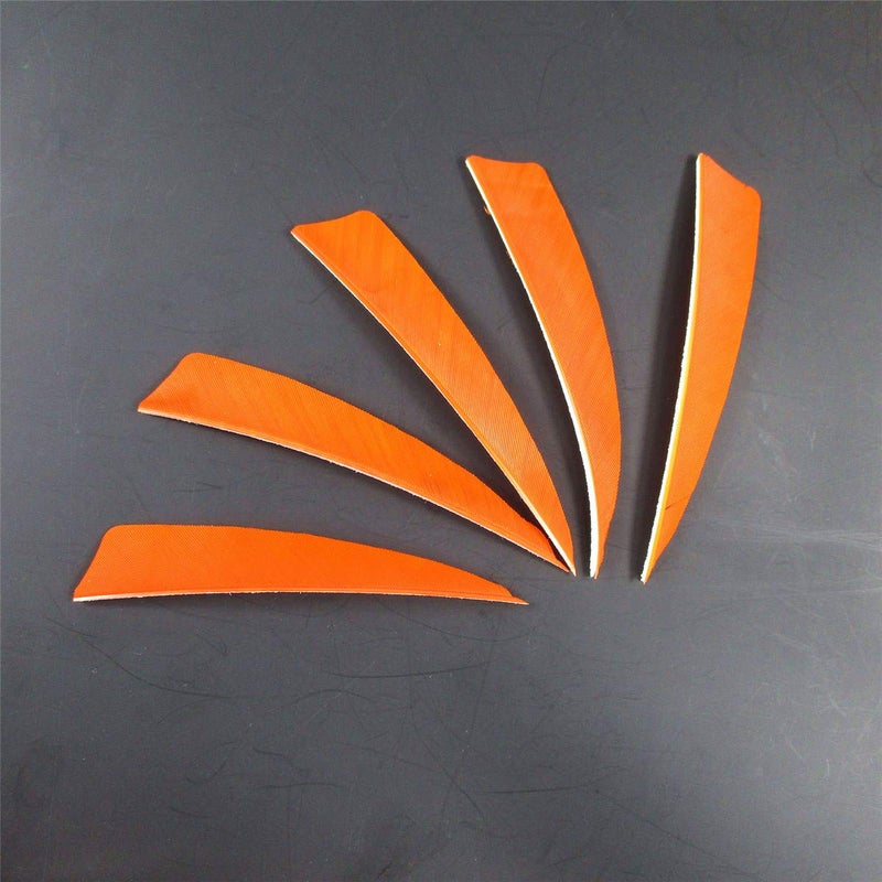 Letszhu Archery Arrows Feather Fletching 4 Inch Real Turkey Vanes for Hunting Target Shooting (25 Pack) (Orange) - Image 2